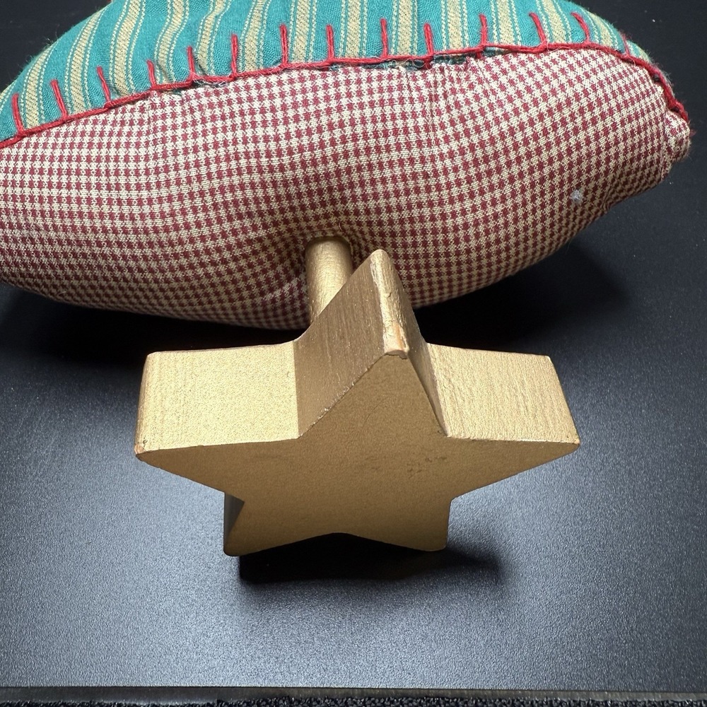 14" Christmas Tree Plush Figurine Primitive Farmhouse Plaid - Picture 4 of 5